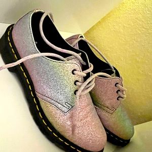Rainbow glitter Dr Martens oxfords
